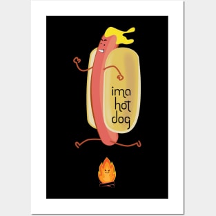 IMA HOT DOG jumping fire Posters and Art